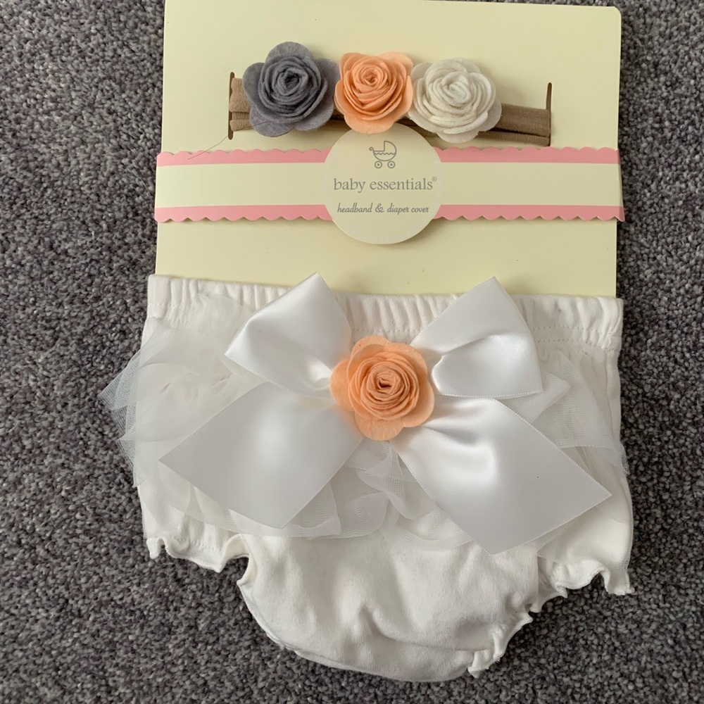 NWT diaper cover and headband